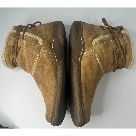 Earth Spirit Paula II Brown Suede Faux Fur Tie Ankle Comfort Snow Boots 7.5 - Picture 3 of 10